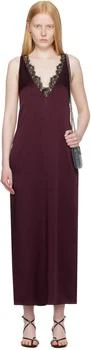 Stella McCartney | Burgundy Satin Slip Maxi Dress