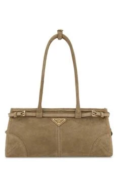 Prada | Prada Logo Plaque Belted Shoulder Bag