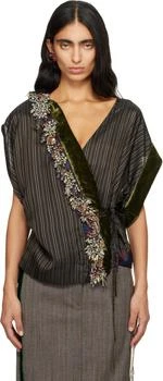 Dries Van Noten | Brown Embellished Blouse