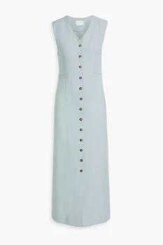 open lace back dress Sleeveless midi dress in geometric crochet main image 0