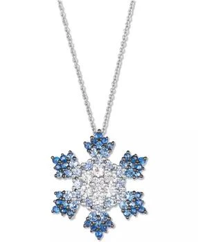 Le Vian | Ombré® Denim Ombré (1-3/8 ct. t.w.) 
White Sapphire (5/8 ct. t.w.) Snowflake Adjustable 20" Pendant Necklace in 14k White Gold