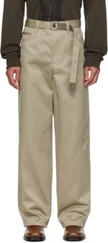 Sacai | Beige Cotton Chino Trousers