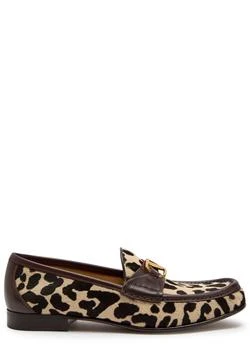 Valentino | VLogo leopard-print calf-hair loafers