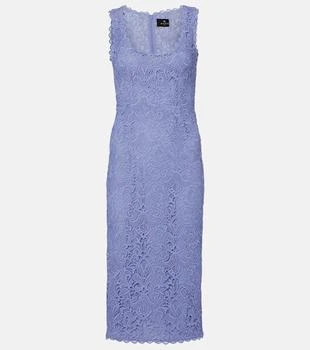 ETRO | Macramé scalloped midi dress