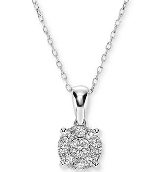 Macy
s | Diamond Miracle Plate Cluster 18" Pendant Necklace (1/4 ct. t.w.) in 14k White Gold