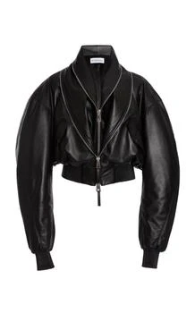 Givenchy | Givenchy Layered Leather Bomber Jacket - Moda Operandi