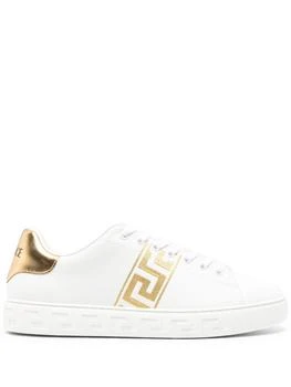 Versace | Greca Motif Calf Leather Sneakers