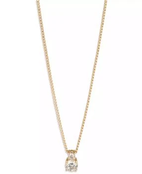 Givenchy Cubic Zirconia Gold-Tone Double Stone Pendant Necklace
