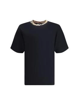 Burberry | Burberry Checked Trim Crewneck T-Shirt