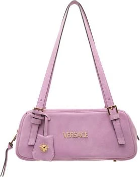 Versace | Pink 'Versace Tag' Suede Bowling Bag