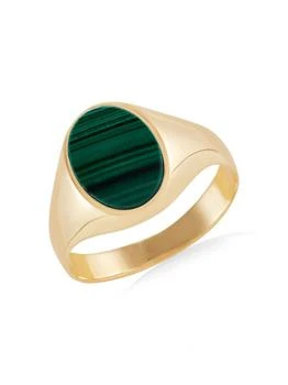 Saks Fifth Avenue | 14K Yellow Gold & Malachite Signet Ring