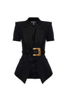 Balmain | Wool blazer with decorative belt