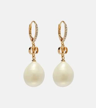 VLogo faux pearl drop earrings