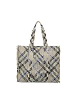 Burberry | Burberry Medium Checked Knitted Top Handle Bag