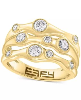 Effy | Diamond Three-Row Ring (3/4 ct. t.w.) in 14k Yellow Gold