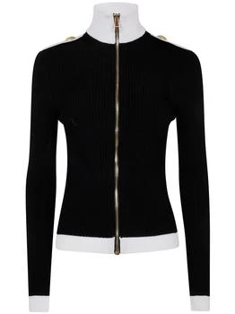 Balmain | Balmain Zipped High-Neck Knit Cardigan