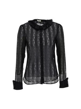 Yves Saint Laurent | Saint Laurent Long-Sleeved Lace Shirt