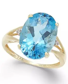 Macy's | Amethyst (5 ct. t.w.) and Diamond Accent Oval Ring in 14k Gold (Also Available in Mystic Topaz, Blue Topaz, & Prasolite)