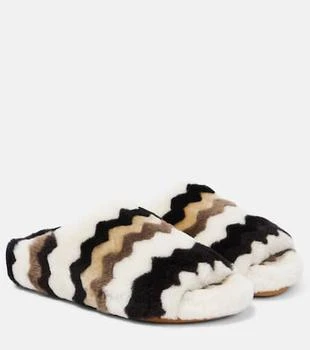 Chloé | Saam chevron shearling slides