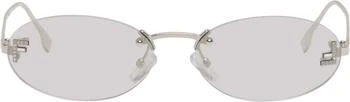 Fendi | Silver 'Fendi First' Crystal Sunglasses