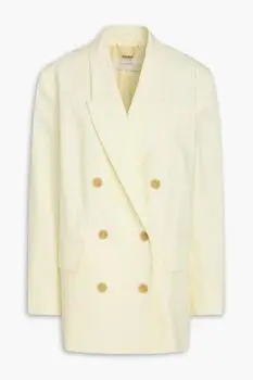 Zimmermann Double-breasted cotton-poplin blazer