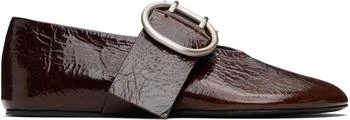 Jil Sander | Burgundy Crackled Ballerina Flats