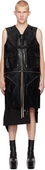Rick Owens | Black Porterville Utility Leather Vest