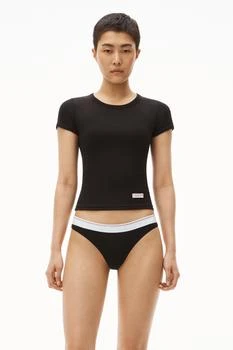 Alexander Wang Scoop Neck Ribbed Cotton Tee