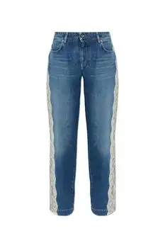 Dolce & Gabbana | Dolce & Gabbana Lace Trim Wide-Leg Jeans