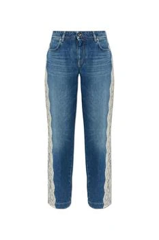 Dolce & Gabbana | Dolce & Gabbana Lace Trim Wide-Leg Jeans