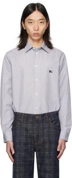 Burberry | Black & White Striped Cotton Shirt