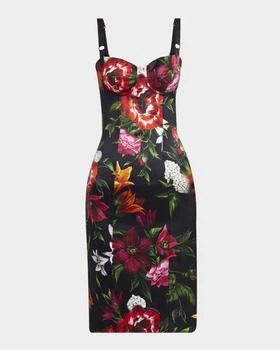 Dolce & Gabbana | Anemone Floral Satin Bustier Dress