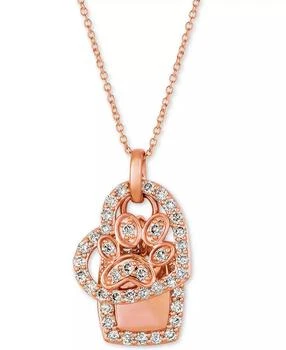Le Vian | Nude™ Diamond Heart 
Paw 20" Pendant Necklace (1/3 ct. t.w.) in 14k Rose Gold