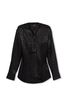 Versace | Versace Allover Logo Patterned Satin Shirt