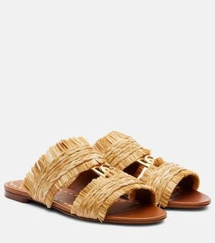 Dolce 
Gabbana | DG braided raffia-effect sandals