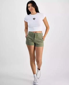 Juniors' High-Rise Utility-Pocket Shorts