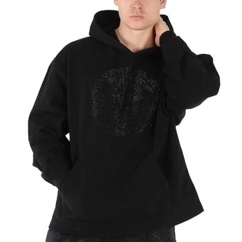 Versace | Men
s Black Embellished Medusa-Print Hoodie