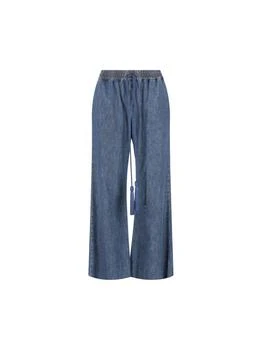 Valentino | Valentino Logo Plaque Wide Leg Jeans
