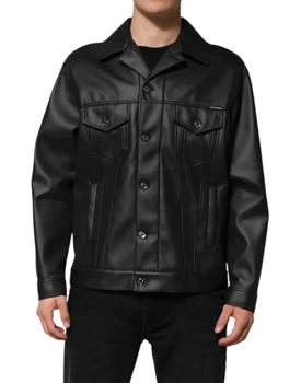 Dolce & Gabbana | Polyester Button Down Biker Men's Jacket (Pre-Owned)