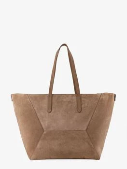 Brunello Cucinelli | BC Duo suede shoulder bag with engraved logo