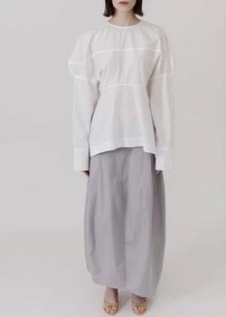 Tibi - Silky Cotton Asymmetrical Balloon Skirt