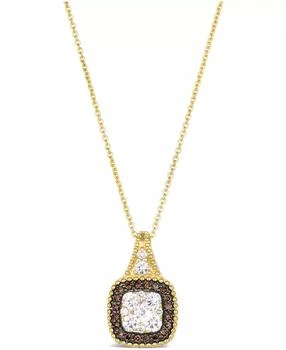 Le Vian | Chocolate Diamond (.15 ct. t.w.) and Nude Diamond (.43 ct. t.w.) Square Pendant Necklace in 14K Honey Gold