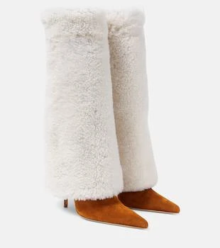Magda Butrym | Shearling and suede knee-high boots