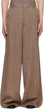 Dries Van Noten | Tan Wide Pleated Trousers