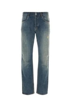 Givenchy | Givenchy Logo Plaque Distressed Straight-Leg Jeans