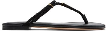 Tom Ford | Black Woven Suede Lily Thong Sandals