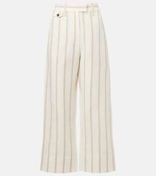 Brunello Cucinelli | Monili striped linen and cotton chinos