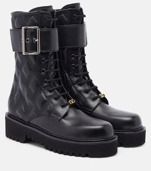 Valentino | Quiltie 67 leather combat boots