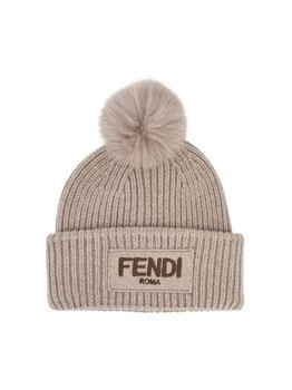 Fendi | Fendi Logo Embroidered Pompom Detail Beanie