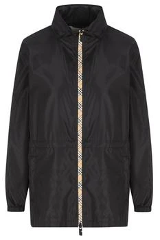 Burberry | Burberry Drawstring Waist High-Neck Zipped Jacket